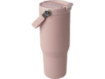 Термостакан Bronx/Бронкс объемом 900 мл из меди и переработанной нержавеющей стали, сертифицированной по стандарту RCS, с вакуумной изоляцией и крышкой с двойной функцией - Пыльно-розовый