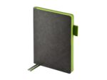 Ежедневник А5 датированный Boston 2027, серый с салатовым обрезом