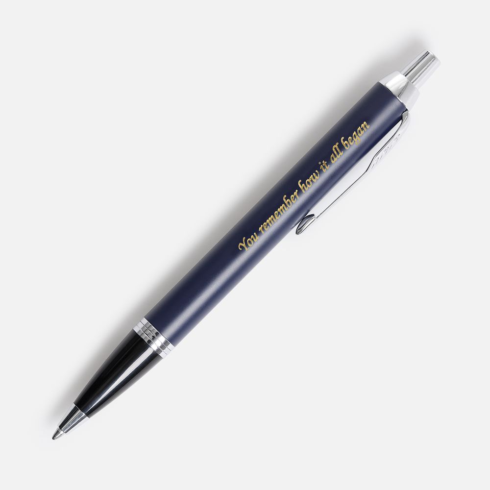 Ручка шариковая Parker IM Core Matte Blue CT, темно-синяя с черным — изображение 2