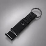 Брелок с подставкой для телефона из переработанного алюминия Лао, черный