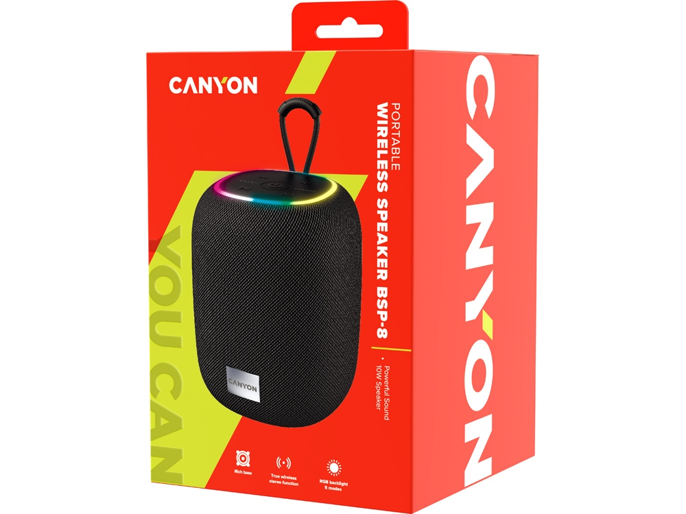 Беспроводная колонка Canyon BSP-8 (CNE-CBTSP8B), 10 Вт, черный — изображение 5