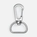 Застежка-карабин Snap hook, M, серебристая (хром)