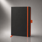 Блокнот ColorNote Black, твердая обложка A5, 80 листов, черный с оранжевым