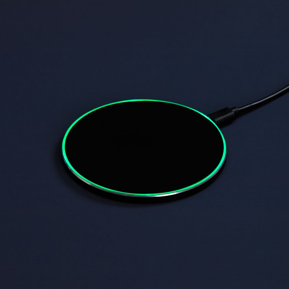 Беспроводное зарядное устройство с подсветкой Lightcore, черное — изображение 4