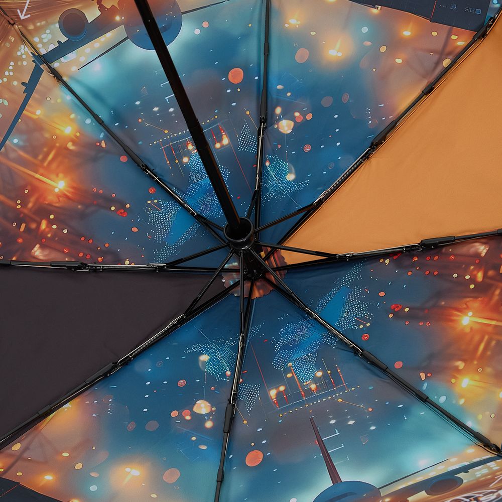 Зонт складной Monsoon с полной запечаткой купола изнутри на заказ — изображение 3