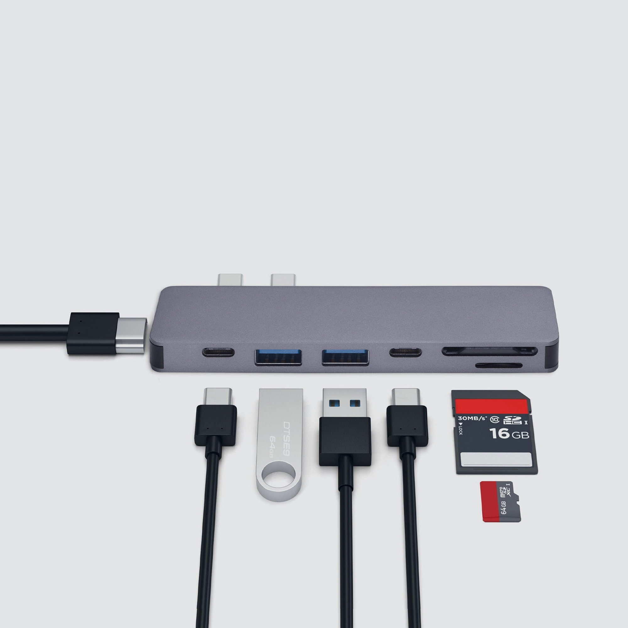 USB-C адаптер для MacBook 7-в-1, серебро, Deppa — изображение 3