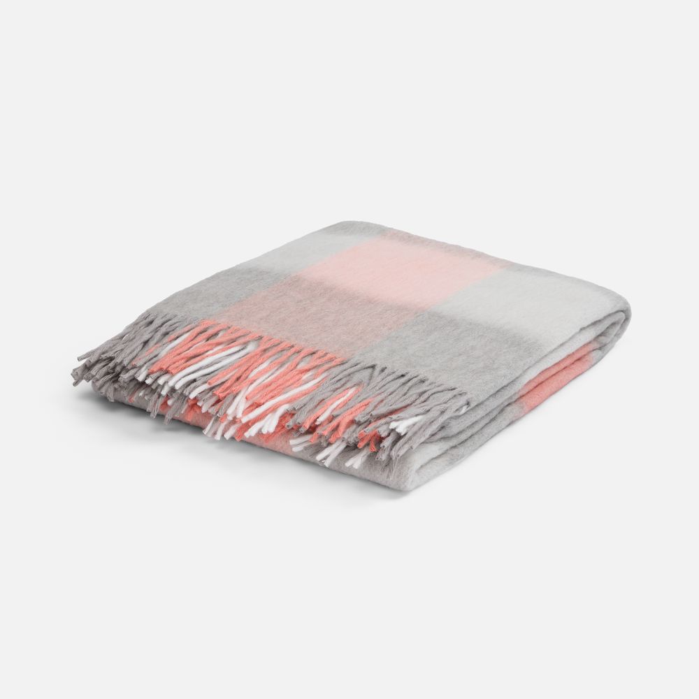Плед Edinburgh, серый с коралловым — изображение 2