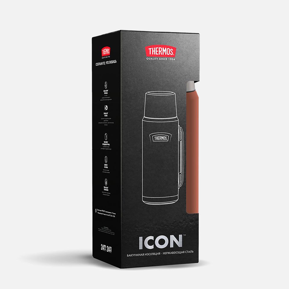 Термос Icon 1200, коричневый — изображение 10