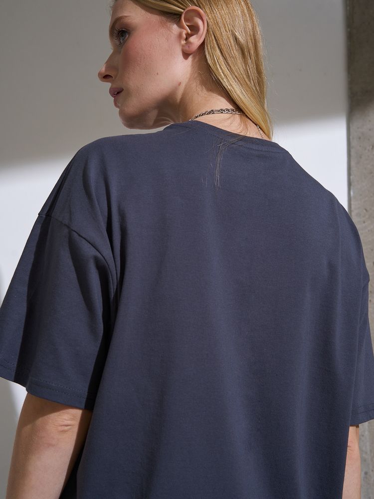 Футболка Oversize Premium, темно-серая (антрацит) — изображение 6
