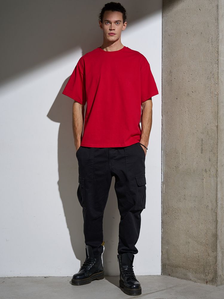 Футболка Oversize Premium, красная — изображение 9