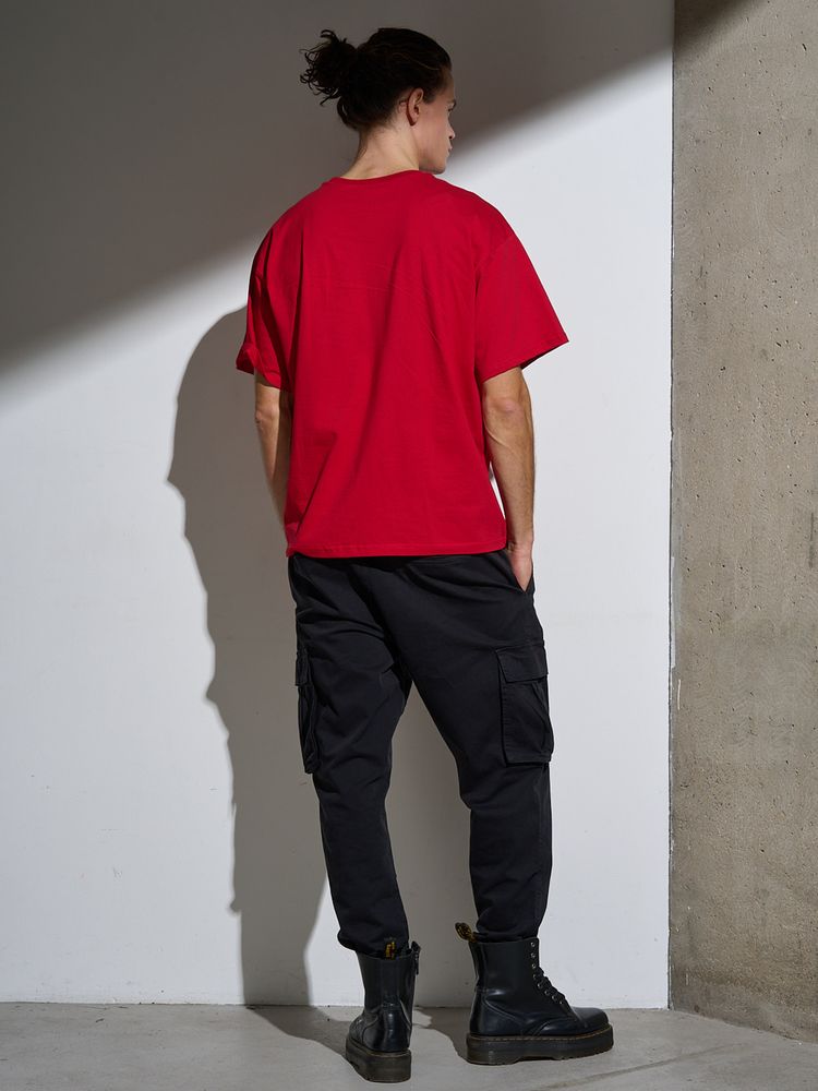 Футболка Oversize Premium, красная — изображение 10