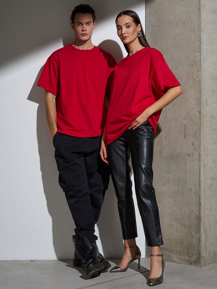 Футболка Oversize Premium, красная — изображение 12