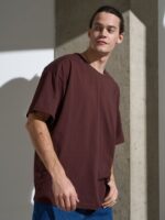 Футболка Oversize Premium, коричневая (шоколад)