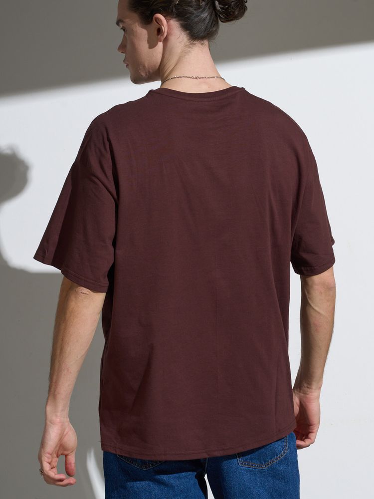 Футболка Oversize Premium, коричневая (шоколад) — изображение 2