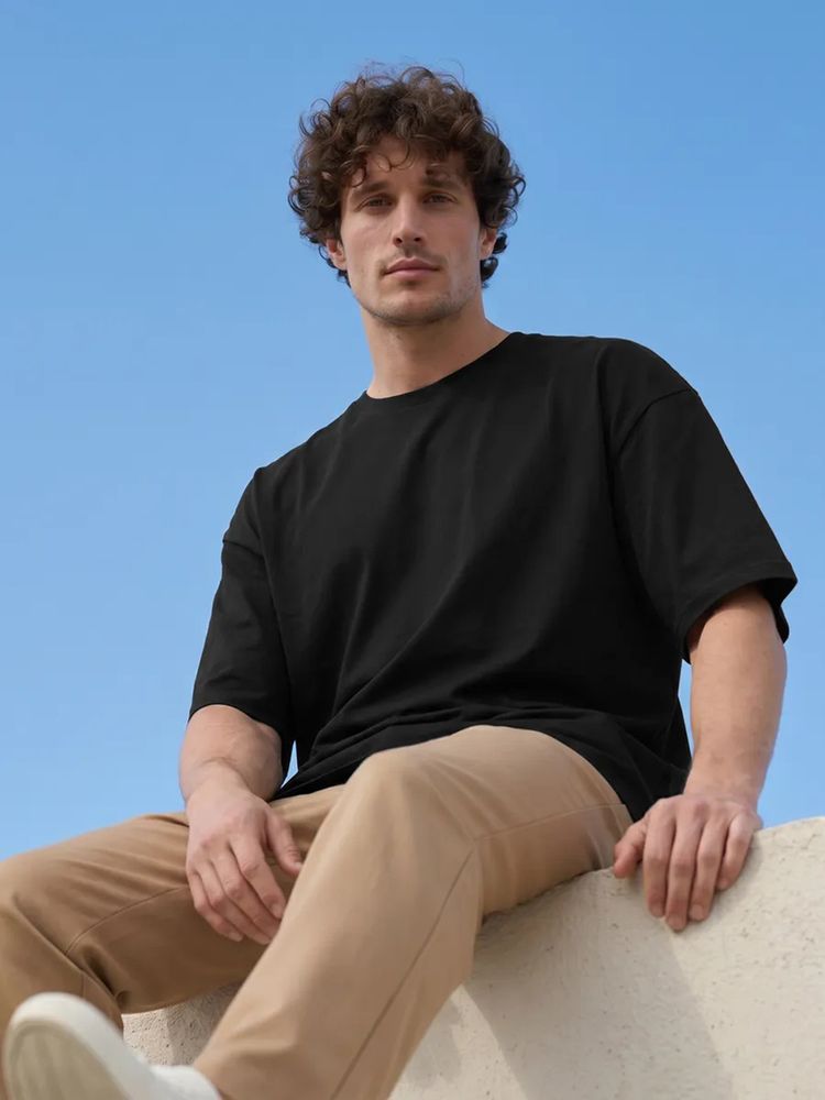 Футболка Oversize Premium 210, черная — изображение 9