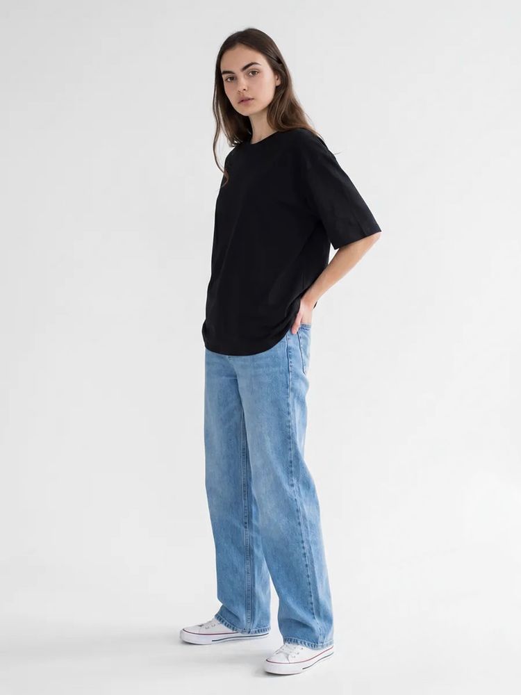 Футболка Oversize Premium 210, черная — изображение 8