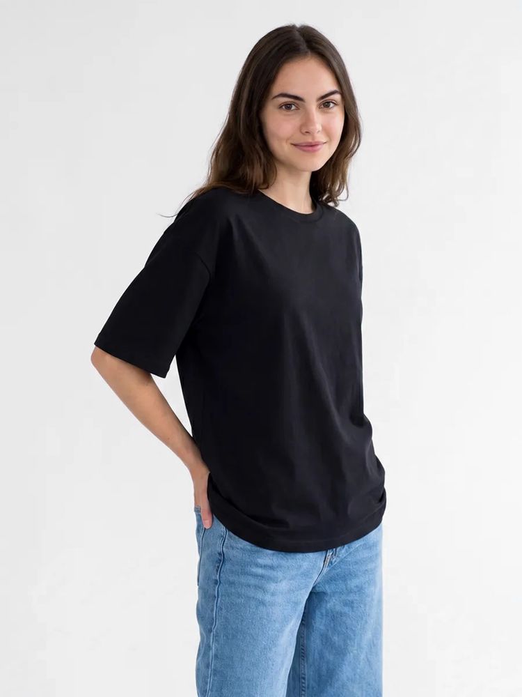 Футболка Oversize Premium 210, черная — изображение 7